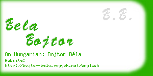 bela bojtor business card